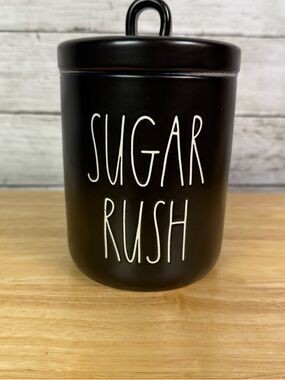 Rae Dunn Black 'Sugar Rush' Ceramic Canister